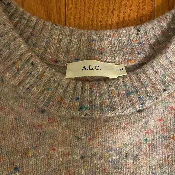 A.L.C. Women's Speckled Knit Sweater Cashmere and Wool sz M Medium - Picture 2 of 3